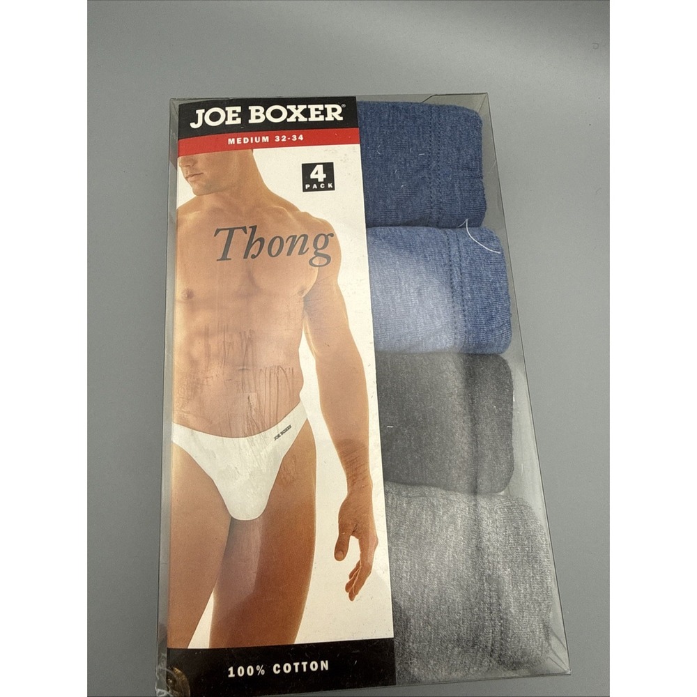 Joe Boxer NEW Men's 4 Pack Size M 32-34 Thong Underwear Sealed -Retired-Vintage